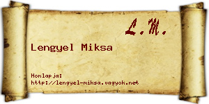 Lengyel Miksa névjegykártya